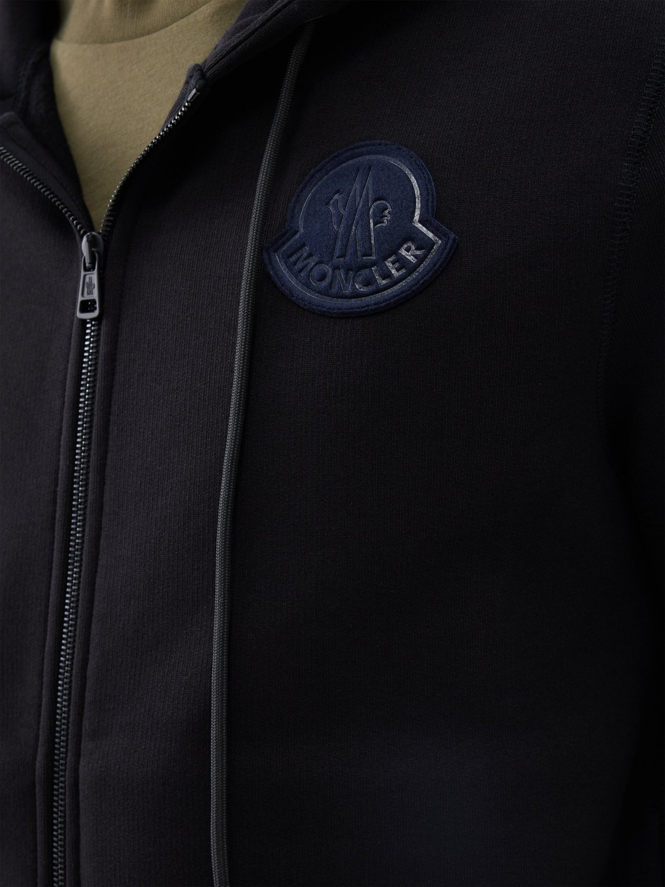 Moncler logo-patch Zip-Up Hoodie - Black