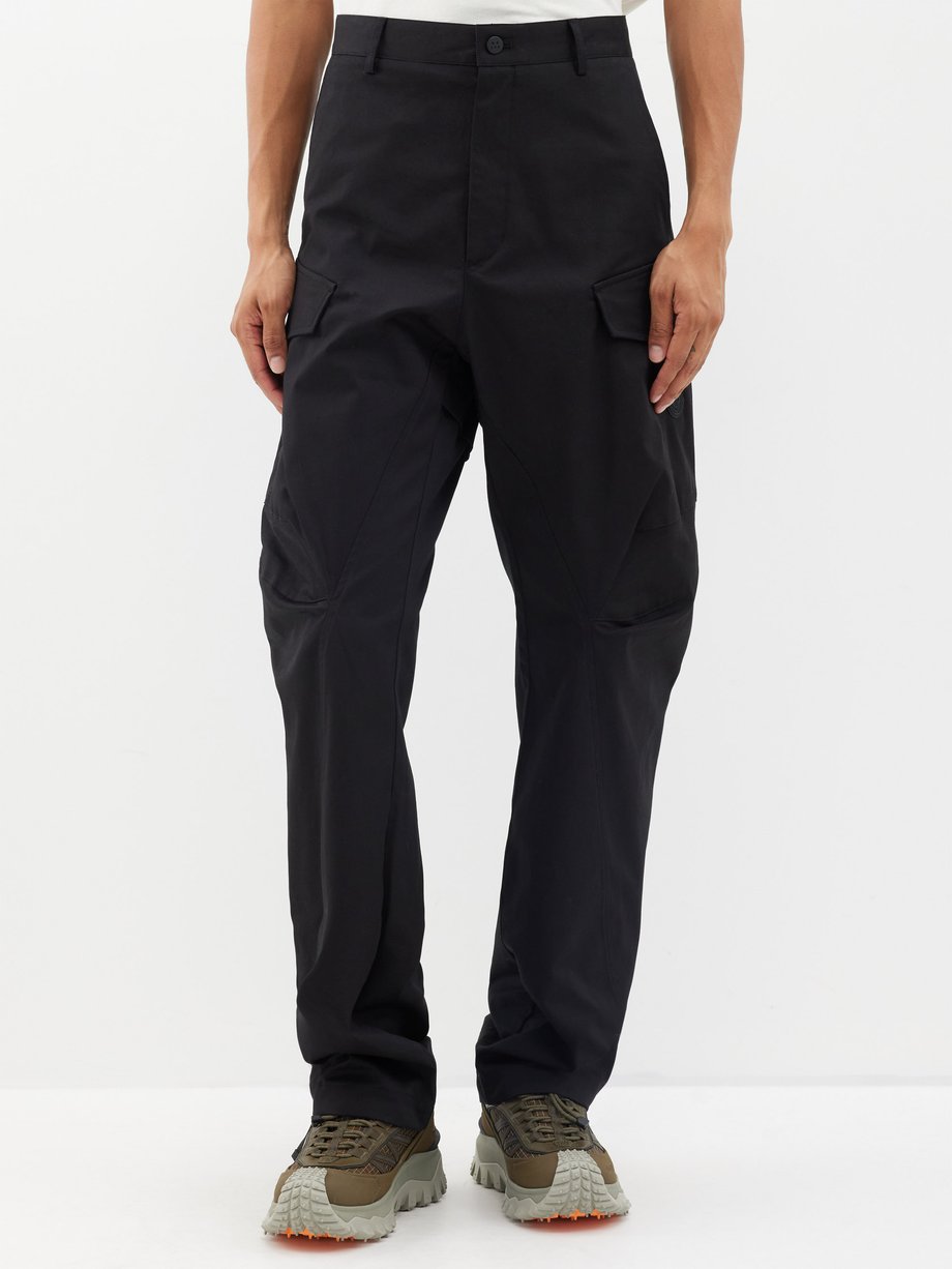 Black Cotton-blend cargo trousers | Moncler | MATCHES UK