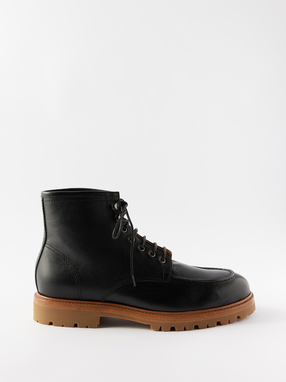 Black Lace-up leather boots | Brunello Cucinelli | MATCHES UK