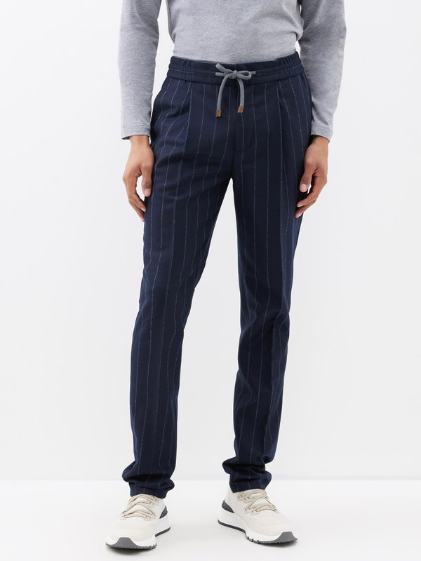 Navy Pinstripe Skinny Fit Trousers | New Look
