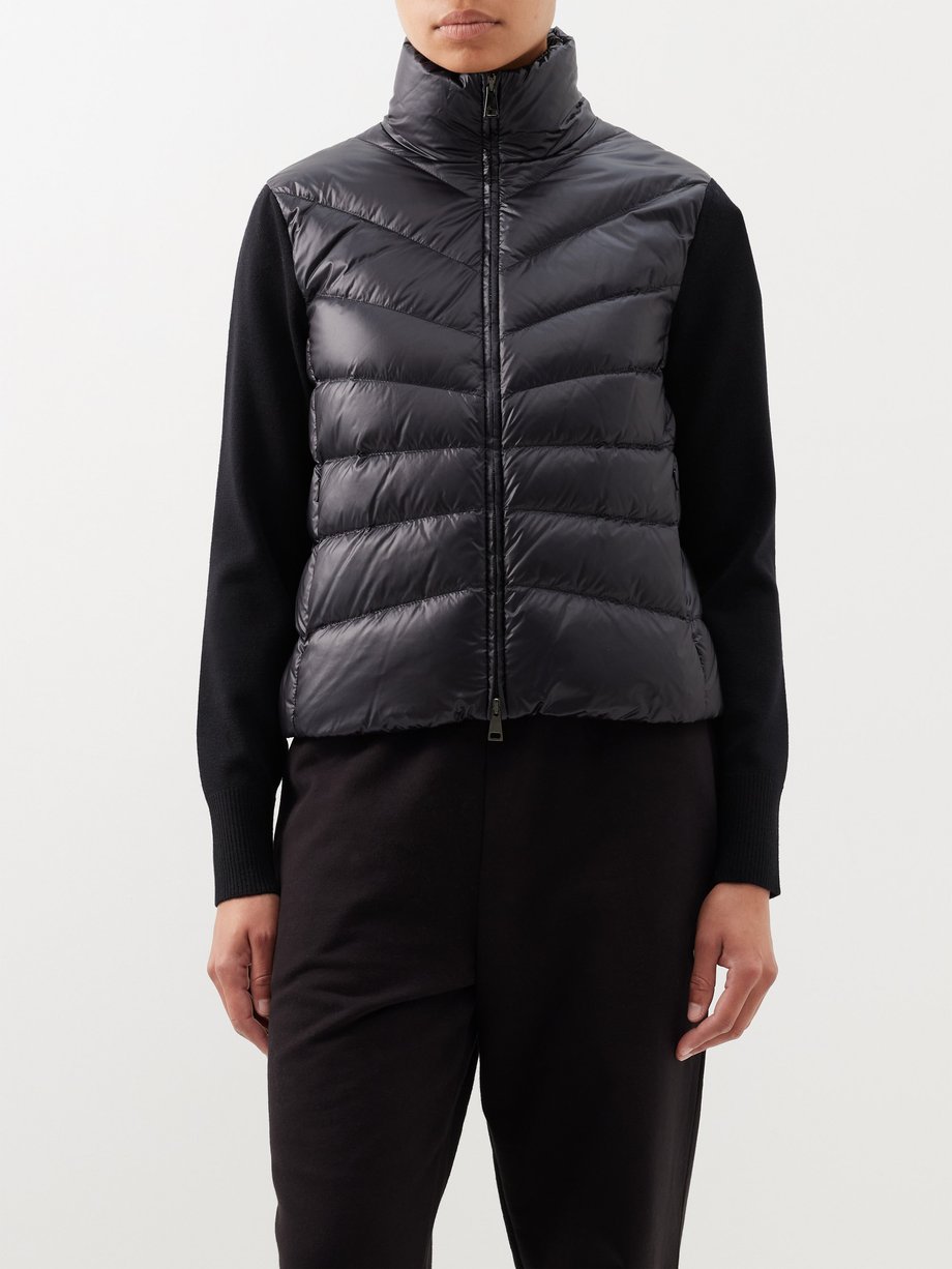 Black Quilted down and merino jacket | Moncler | MATCHES US