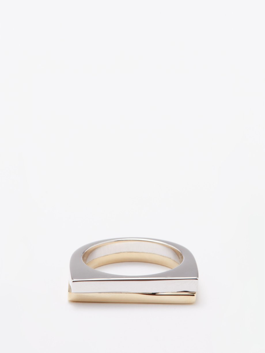 Tom Wood | Cushion 9kt Gold & Sterling-silver Ring | Mens | Silver |  MILANSTYLE.COM