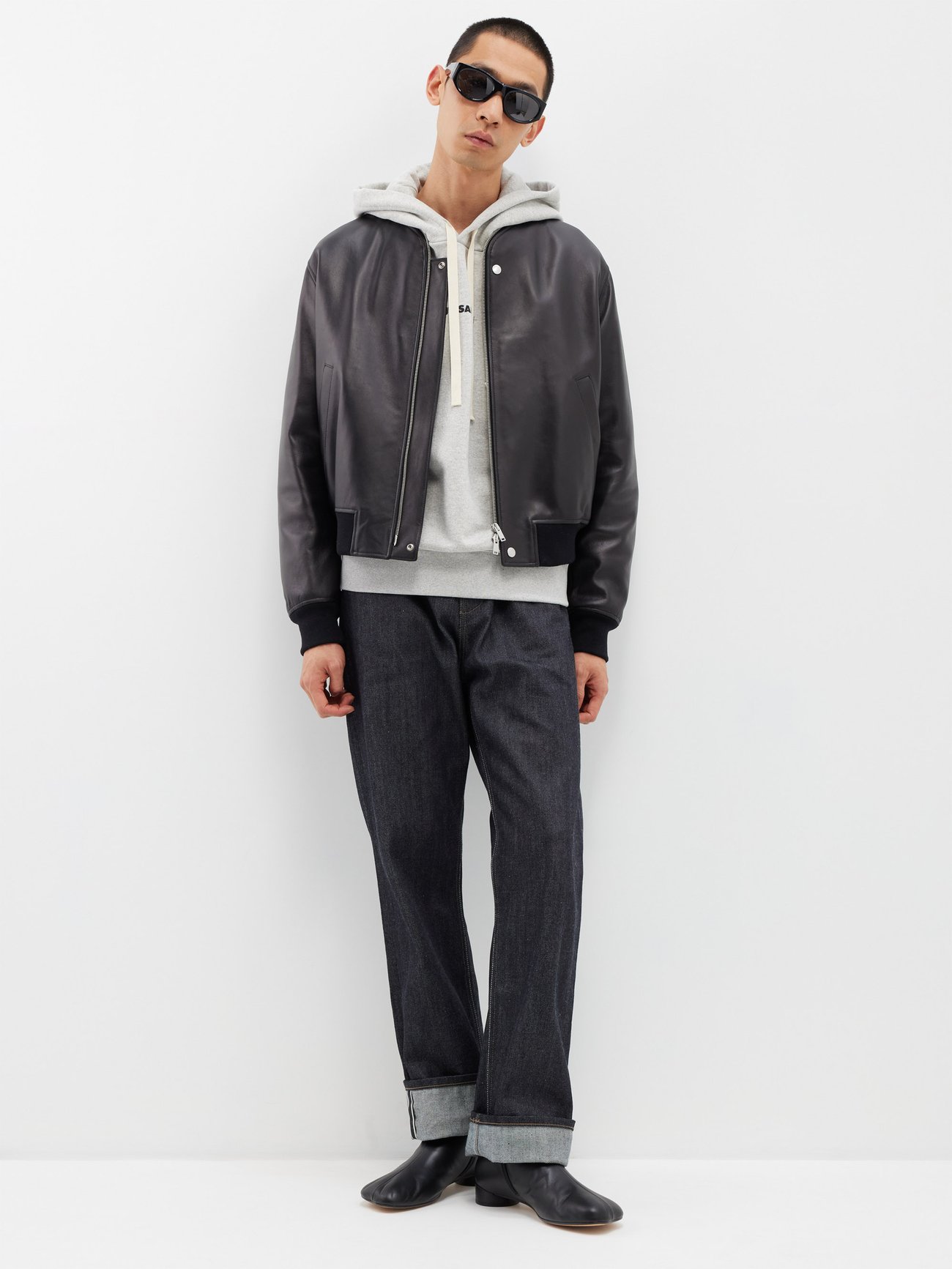 Cotton Jersey Hoodie in Green - Jil Sander