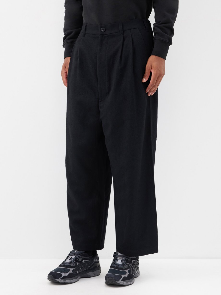 Black Wool pleated wool-twill trousers | Junya Watanabe | MATCHESFASHION UK