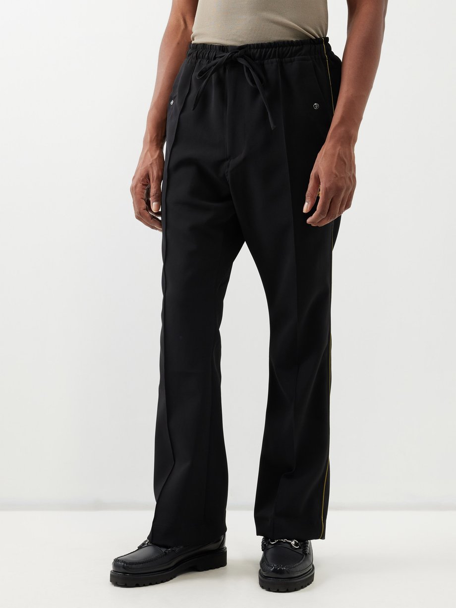 Black Cowboy piped twill track pants, Needles