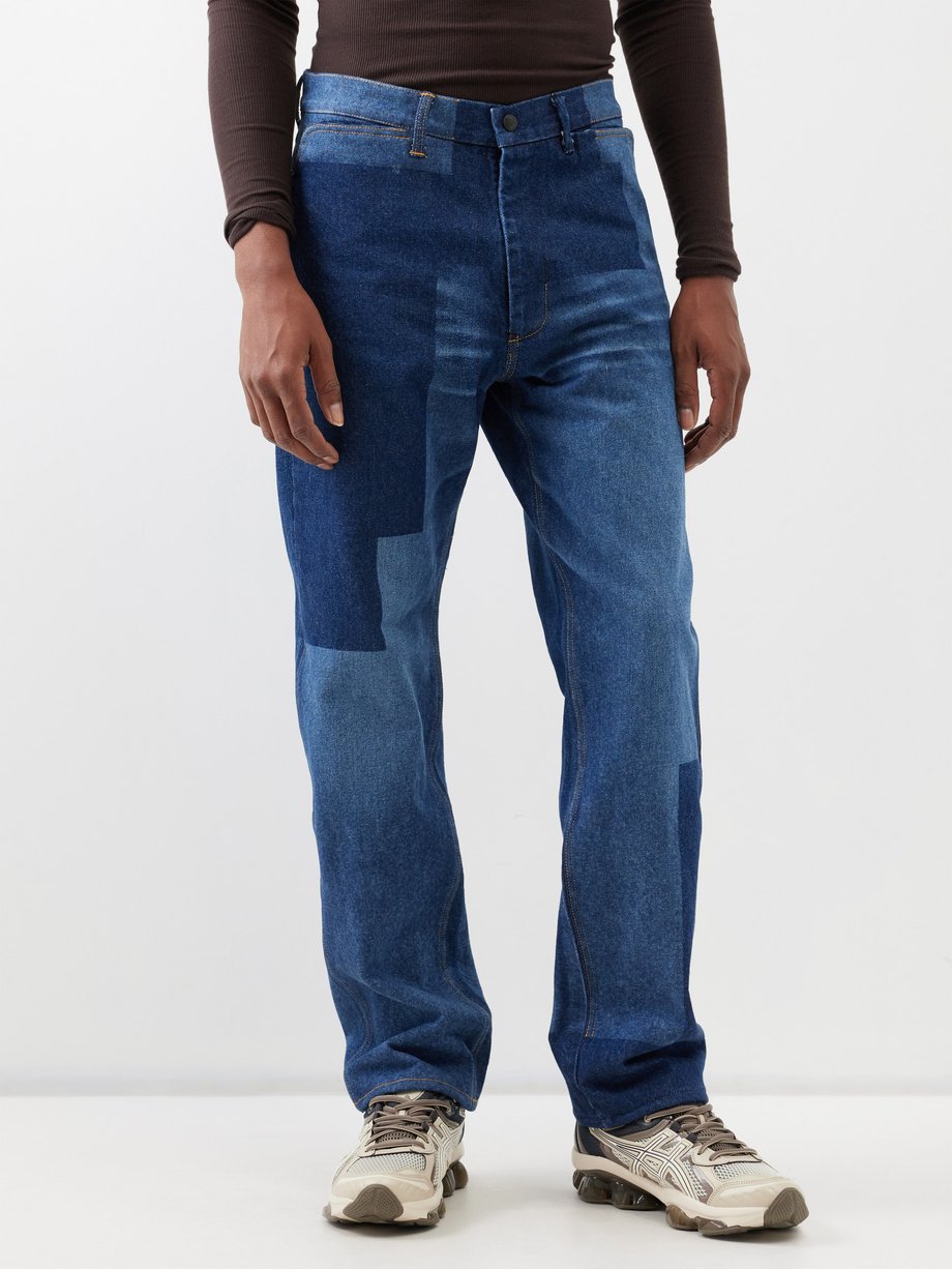 Blue multi 14oz patchwork straight-leg jeans | Needles | MATCHES UK