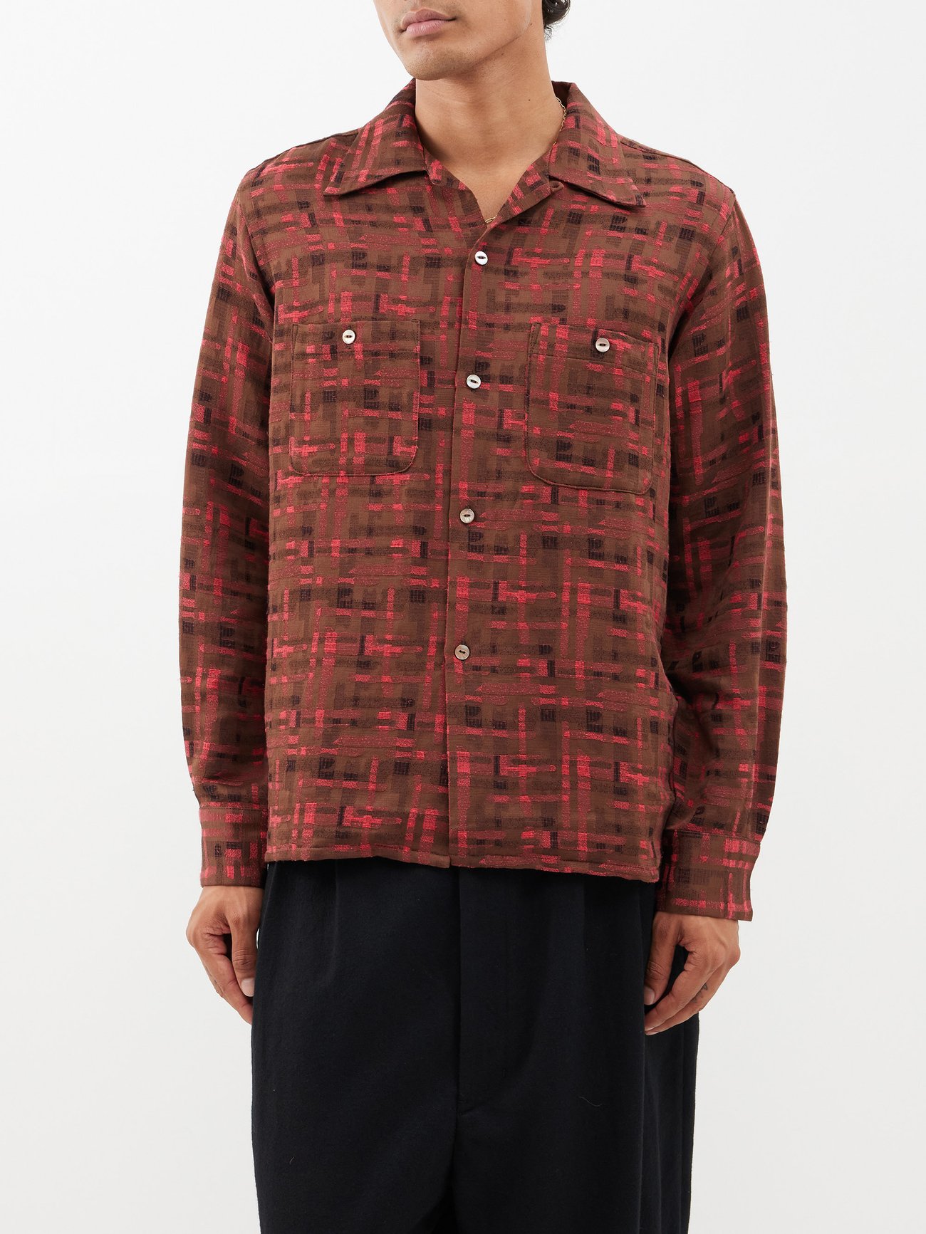 Abstract-check jacquard shirt video