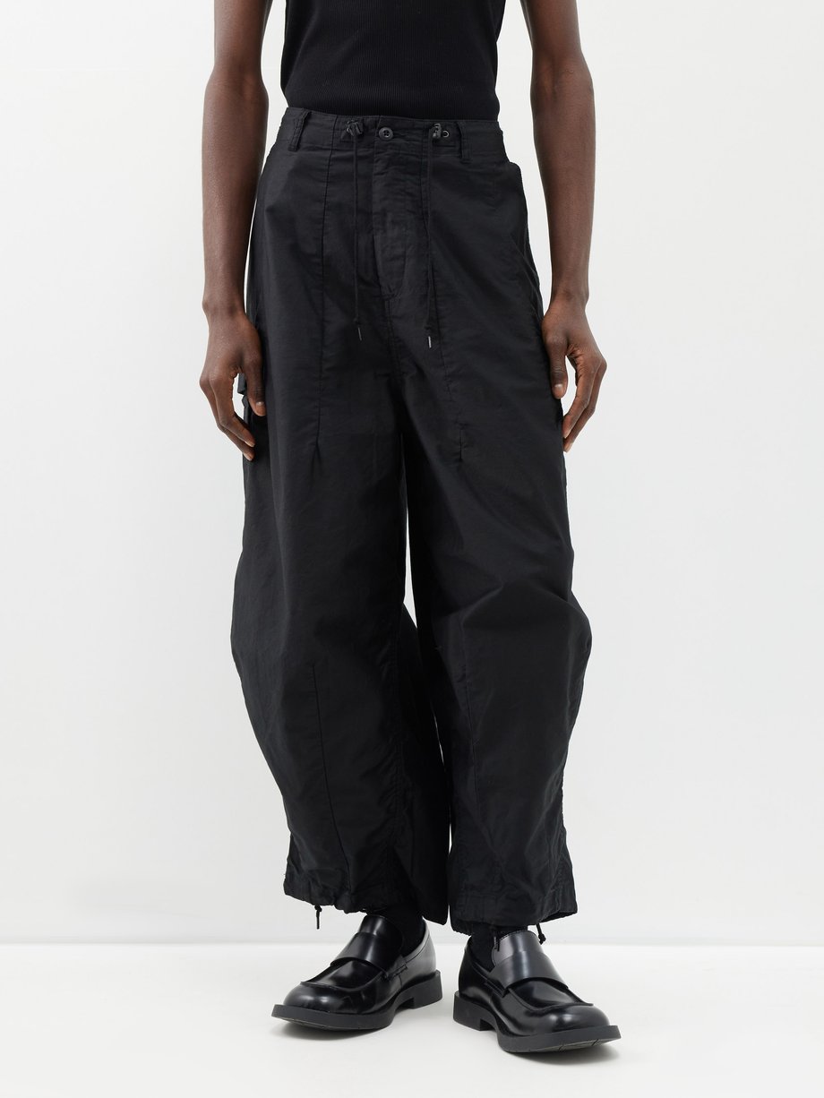 Needles Black Cargo-pocket cotton-twill wide-leg trousers | 매치스패션, 모던 ...