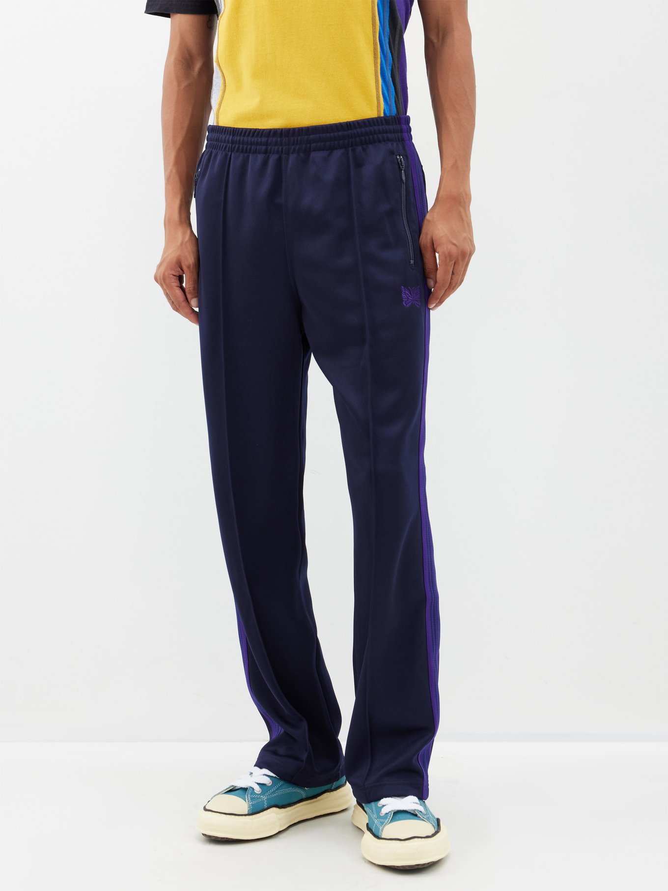 Butterfly-embroidered jersey track pants | Needles