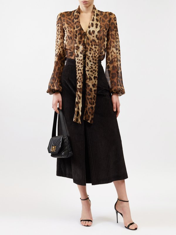 Dolce & Gabbana Chemise en mousseline à imprimé léopard