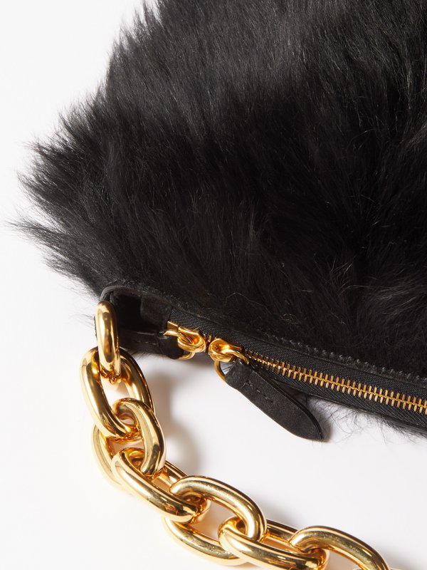 Khaite Clara chain-strap faux-fur shoulder bag