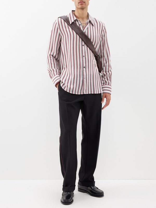Wales Bonner Langston striped-twill shirt
