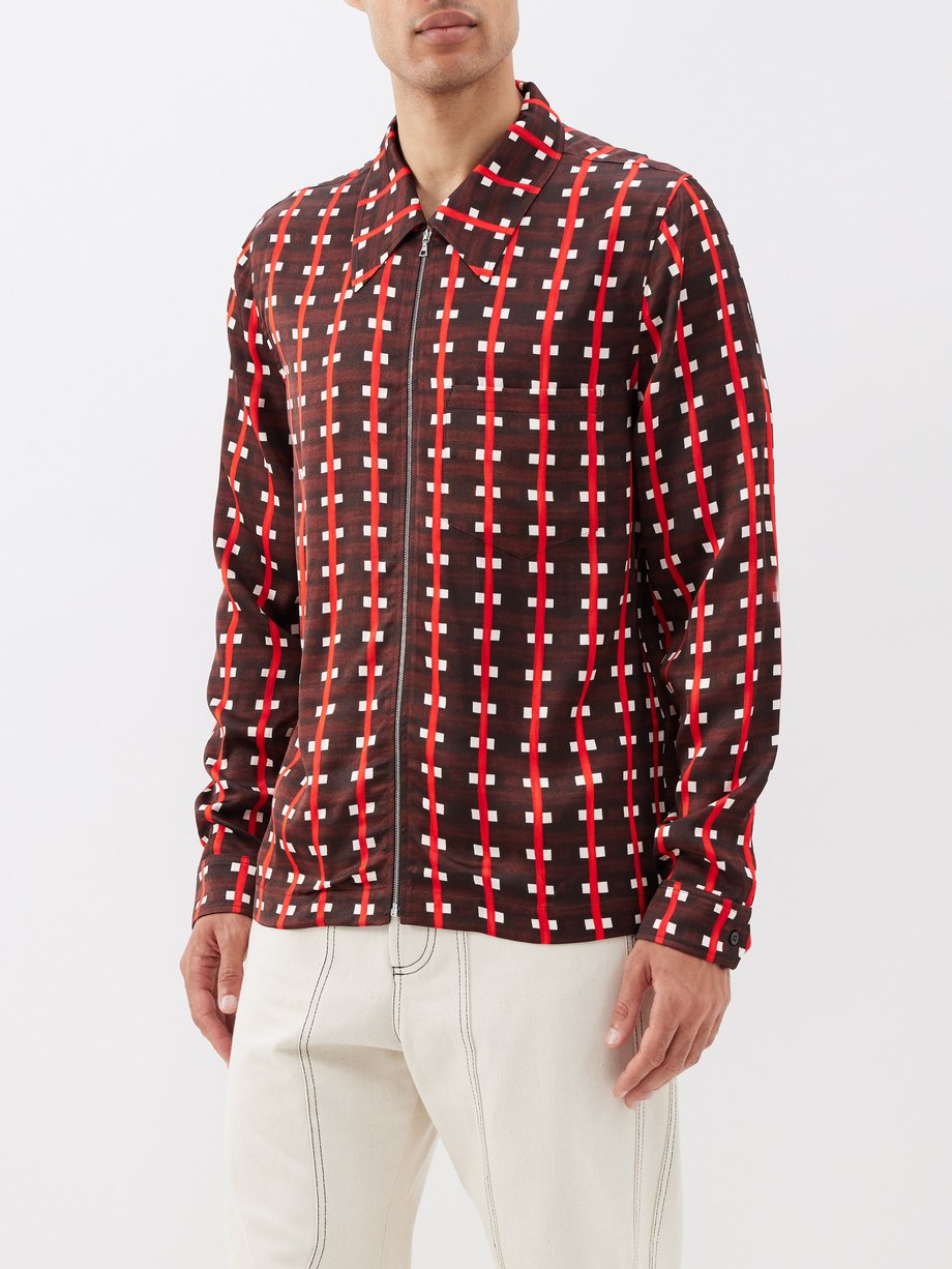 Brown Belief printed twill shirt | Wales Bonner | MATCHES UK