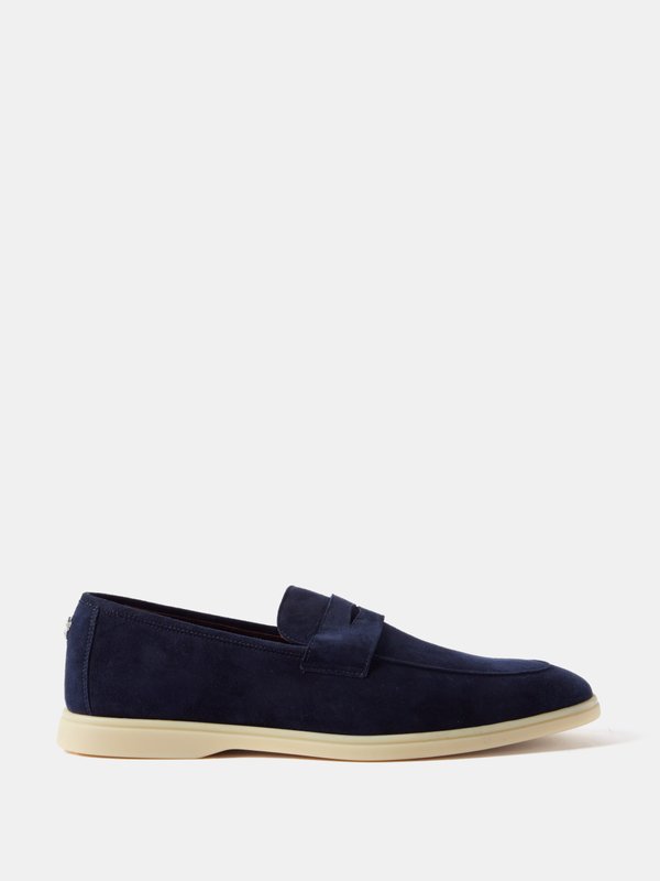 Bougeotte Gommé suede penny loafers