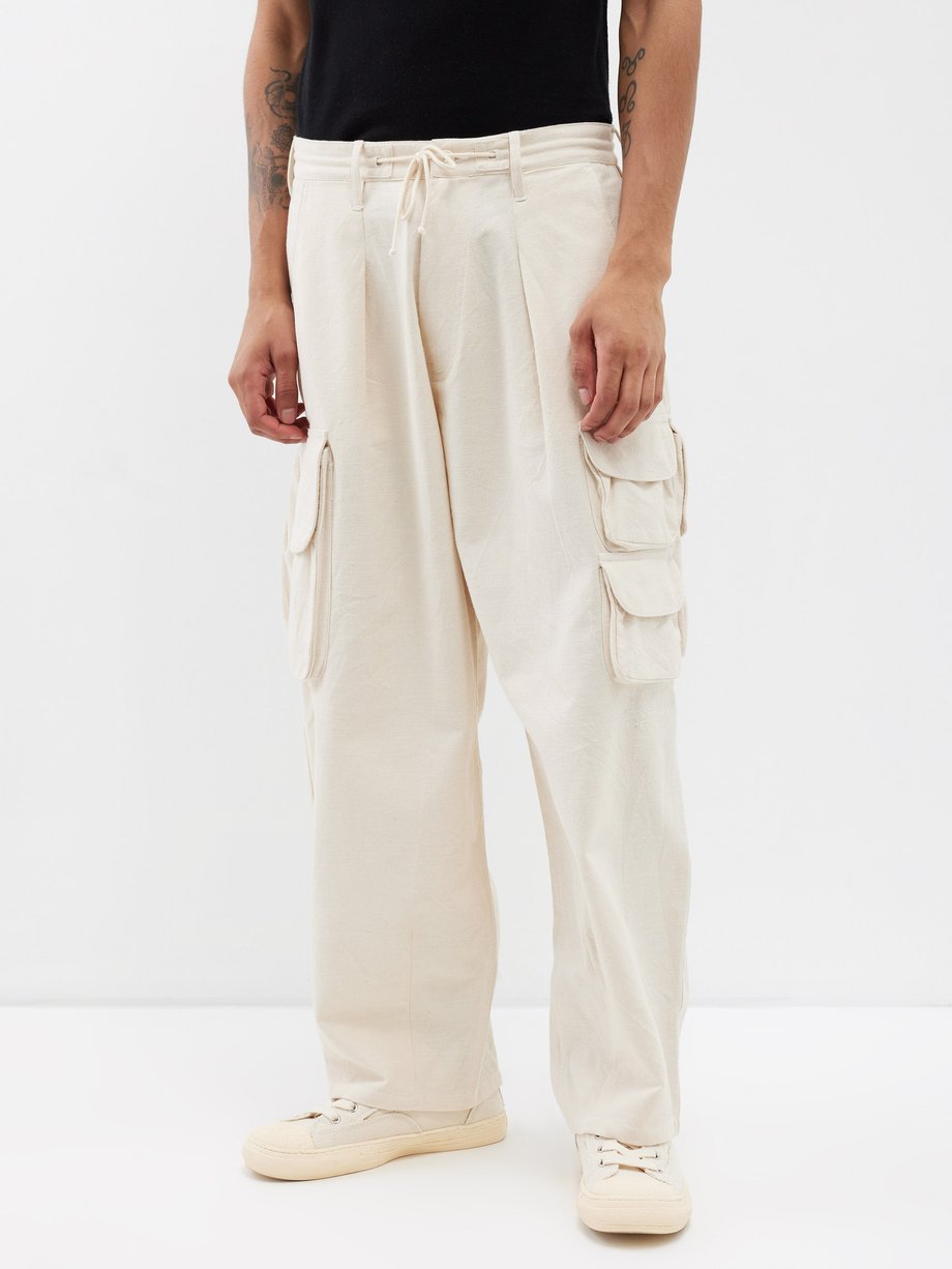 White Forager organic-cotton cargo trousers | Story MFG