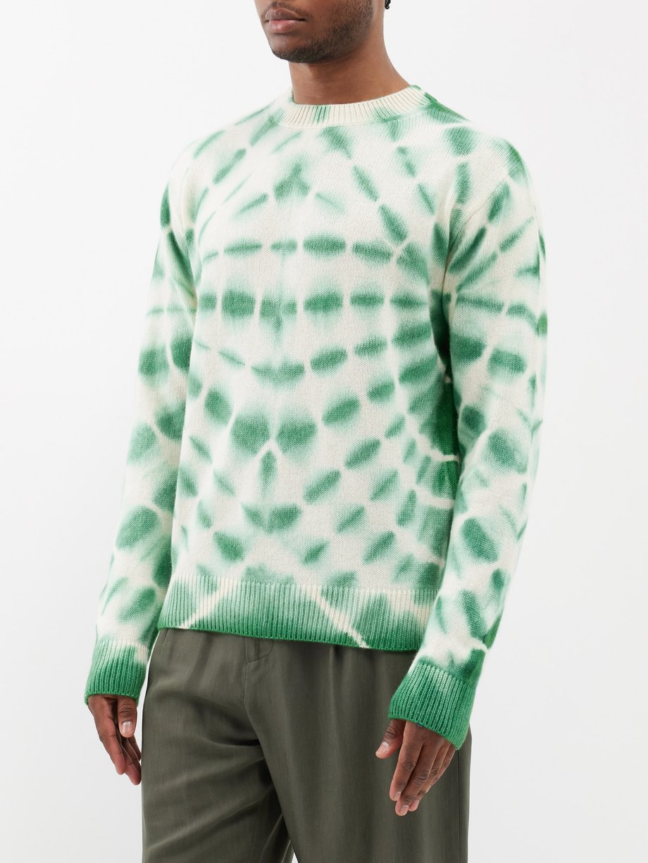 Green Web Flare tie-dyed cashmere sweater | The Elder Statesman ...