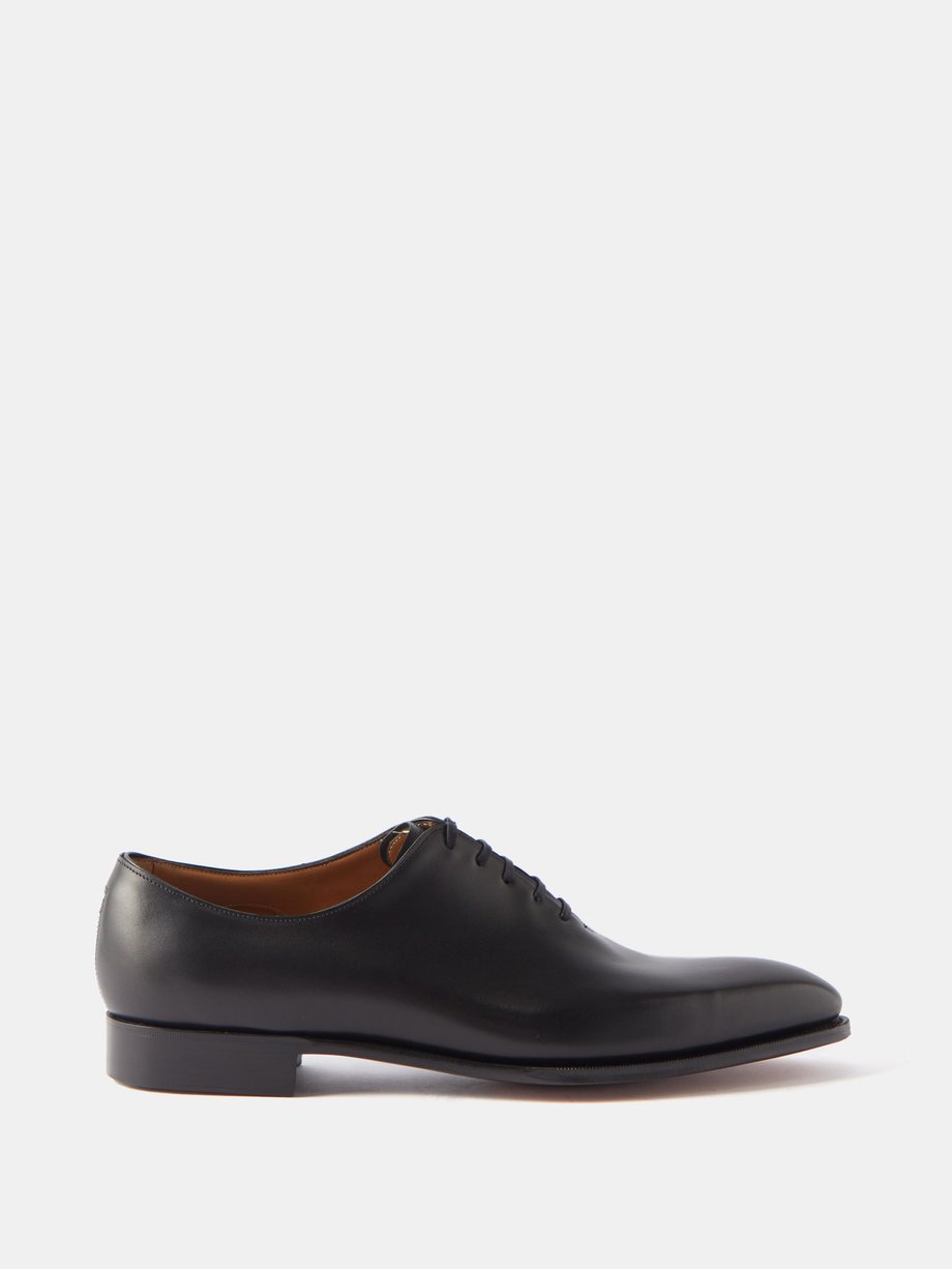 Black Newbury leather Derby shoes | Edward Green | MATCHES UK
