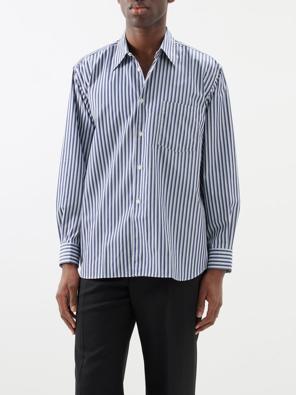 White Forever striped cotton-poplin shirt | Comme Des Garçons