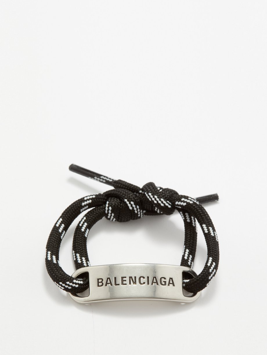 Balenciaga double tour bracelet in black leather with silver studs buckle   DOWNTOWN UPTOWN Genève