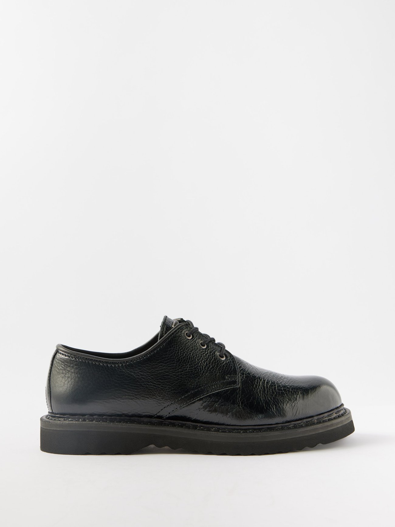 Trampler crinkled-leather Derby shoes video