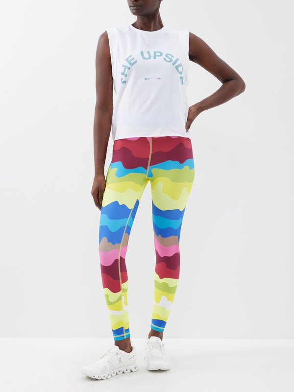 The Upside Astro wavy-stripe recycled-blend leggings