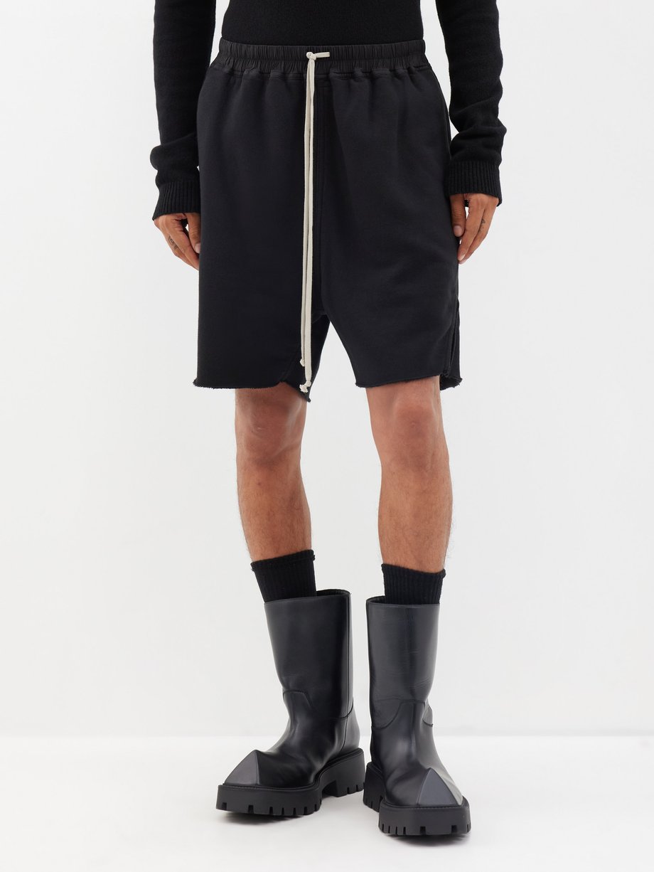 Black Pronged cotton-jersey shorts | Rick Owens | MATCHESFASHION UK