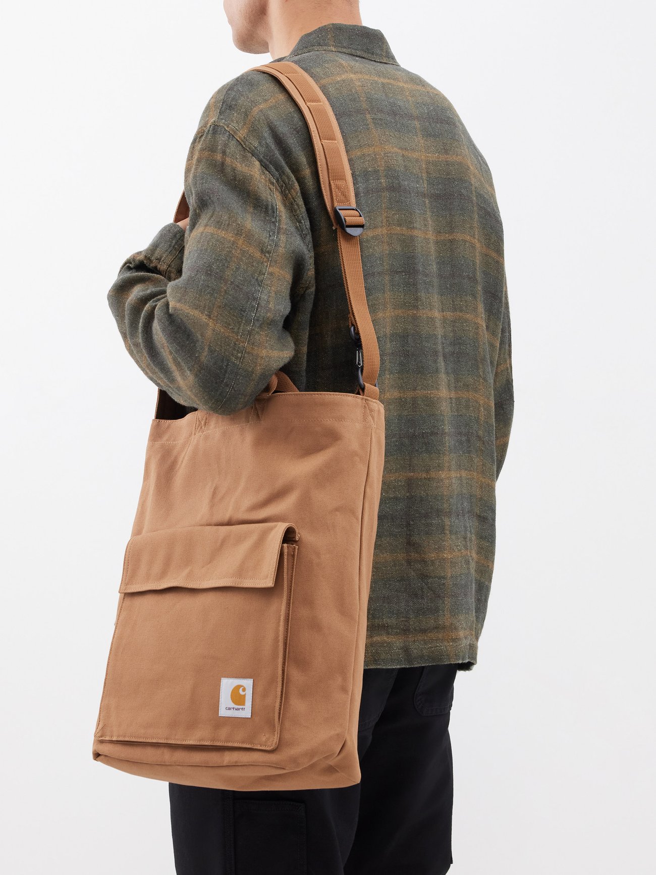 Carhartt Dawn logo-patch canvas tote bag