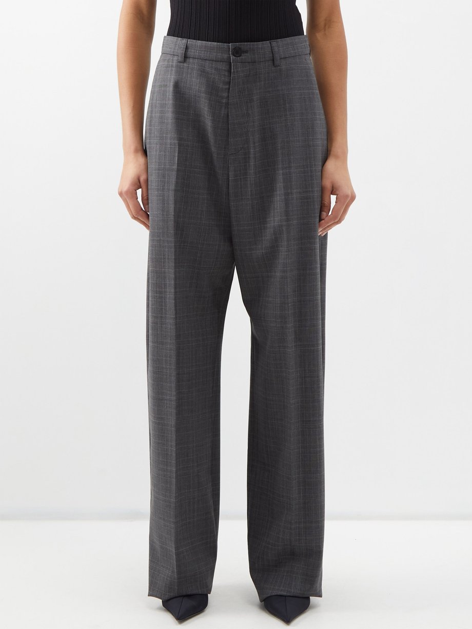 Regular Fit Grey Check Performance Trousers | Buy Online at Moss