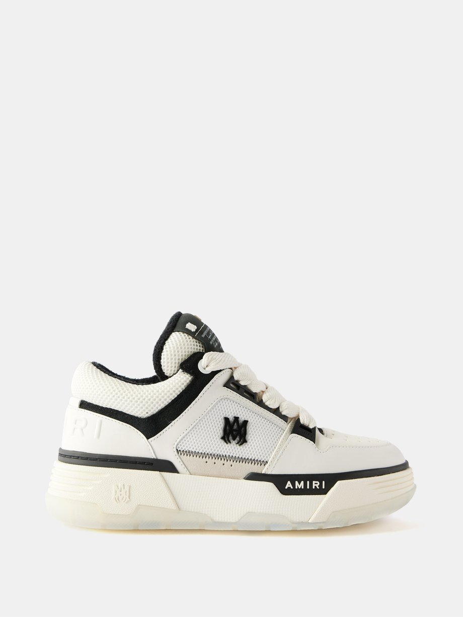 White MA-1 leather and mesh high-top trainers | Amiri | MATCHES UK