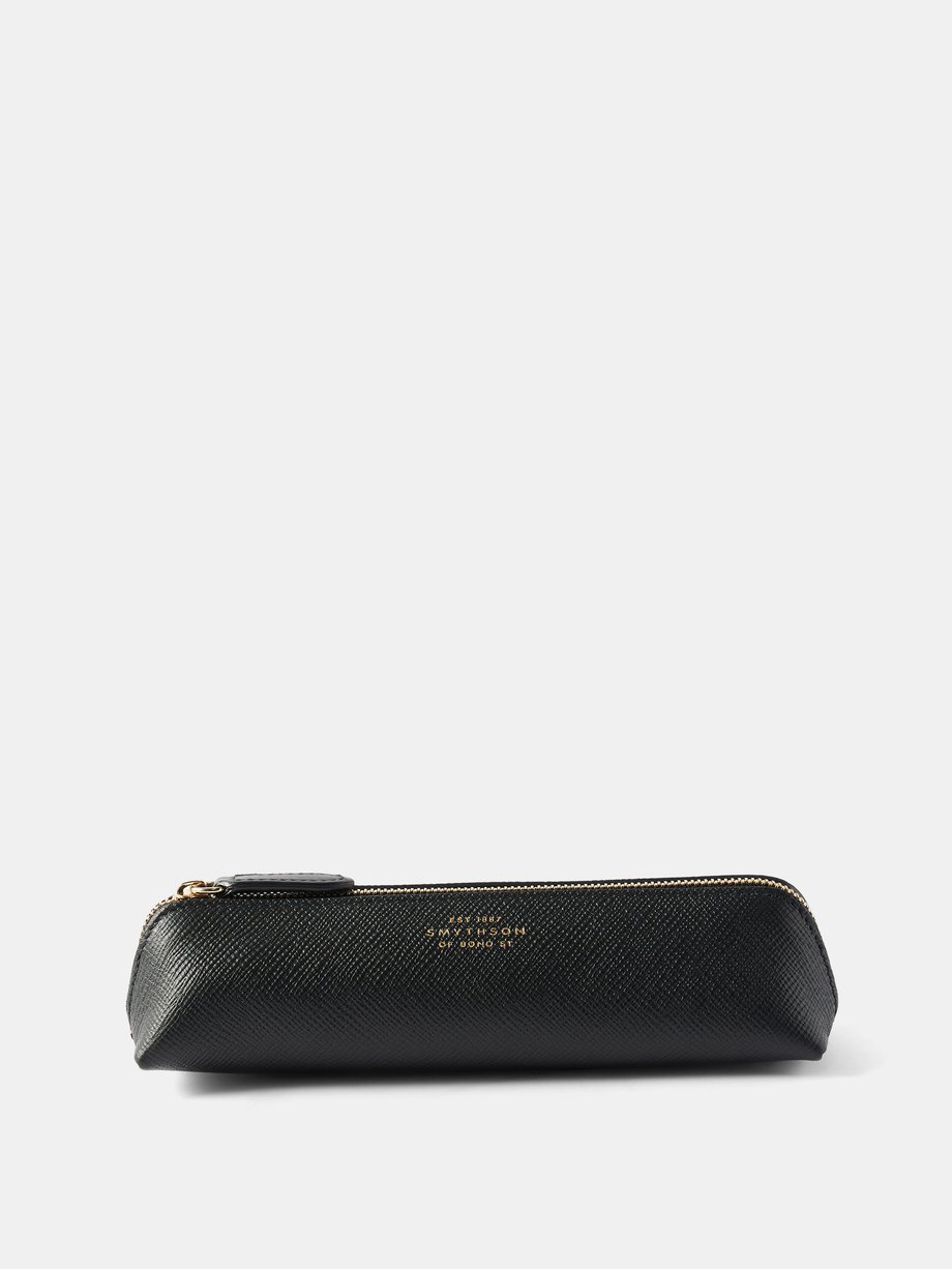 Black Panama leather pencil case | Smythson | MATCHES UK