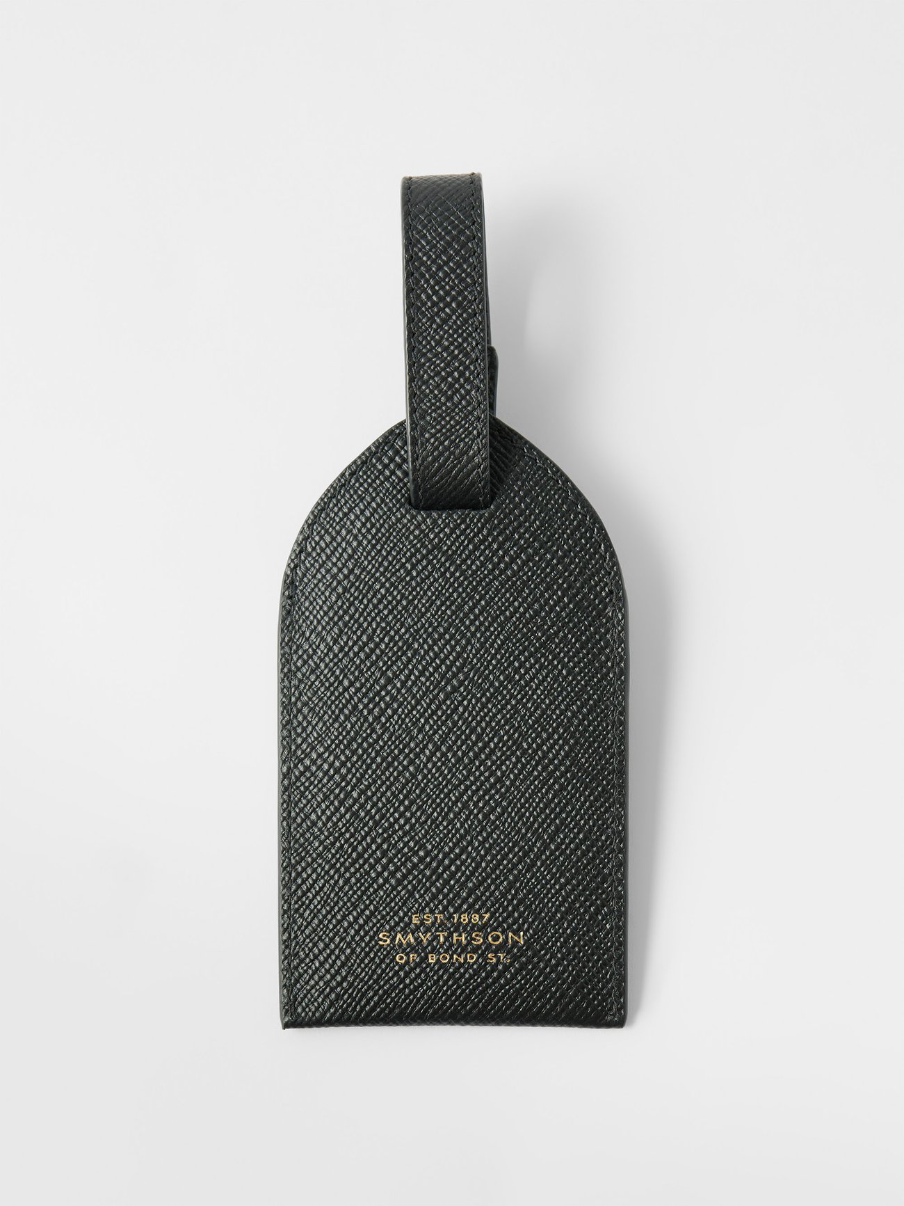 Black Panama leather luggage tag | Smythson | MATCHESFASHION US
