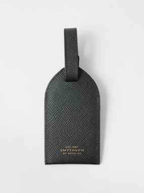 Smythson Leather Panama Luggage Tag