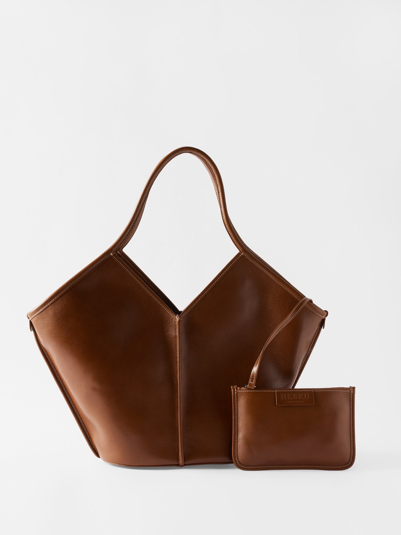 Tan Calella leather tote bag, Hereu