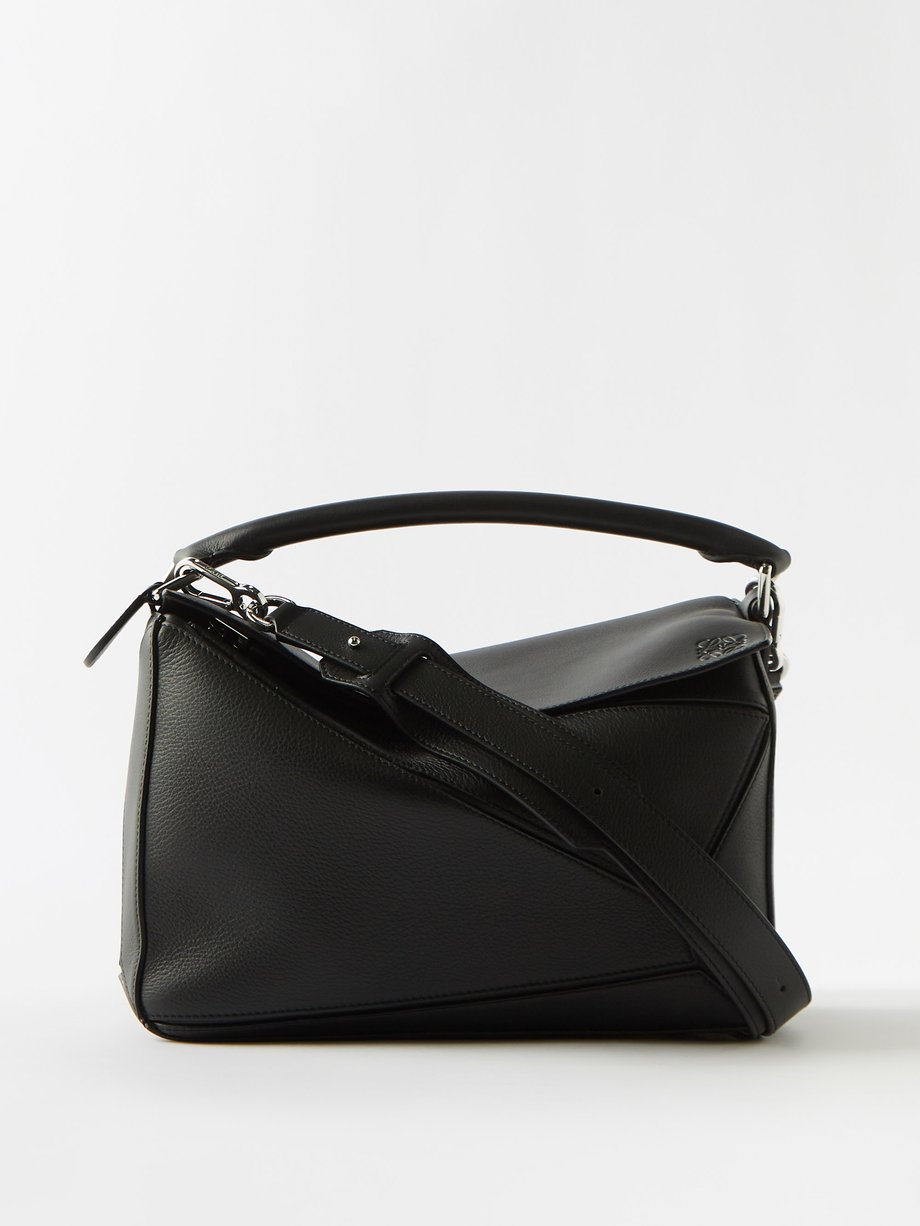 Black Puzzle grained-leather shoulder bag | LOEWE | MATCHESFASHION US