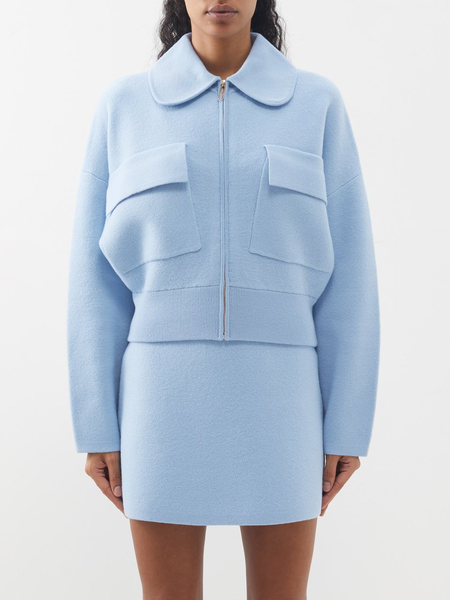 Blue Camila boiled-wool bomber jacket | CLEA | MATCHESFASHION UK