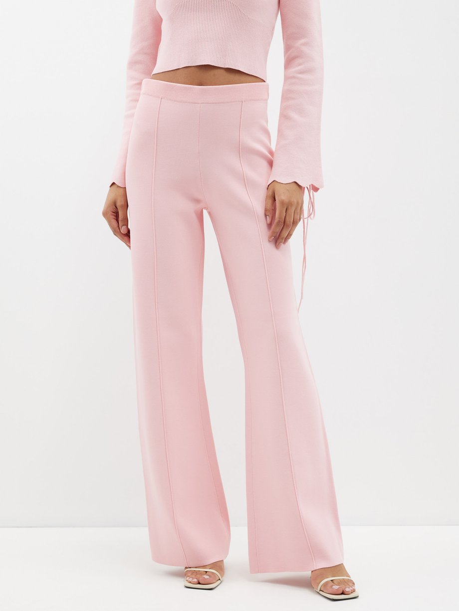 Pink Flared knit trousers | CLEA | MATCHES UK