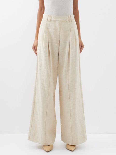 Buy Banana Republic Lena Wide-Leg Linen-Blend Trousers from the Gap online  shop