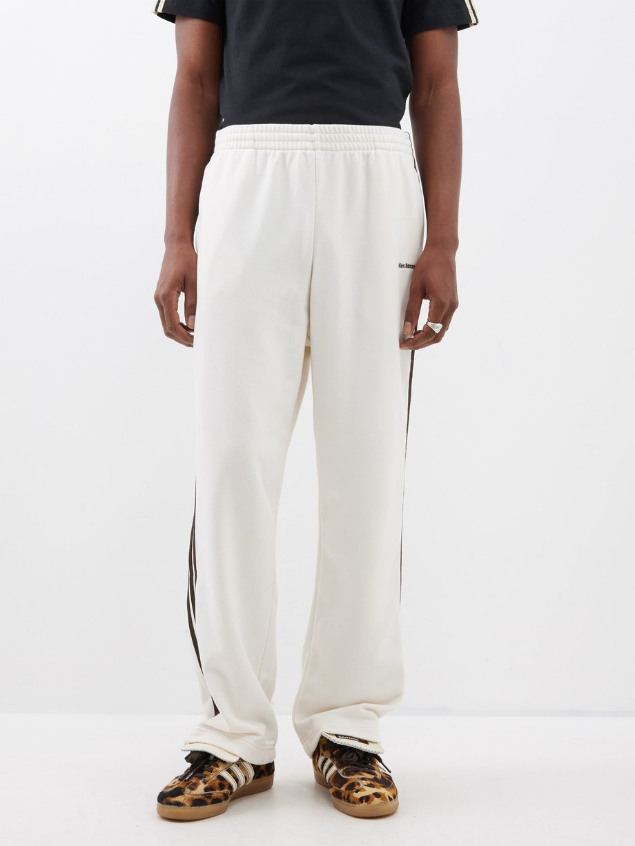 White Logo-embroidered striped cotton-blend track pants | Wales Bonner |  MATCHES UK