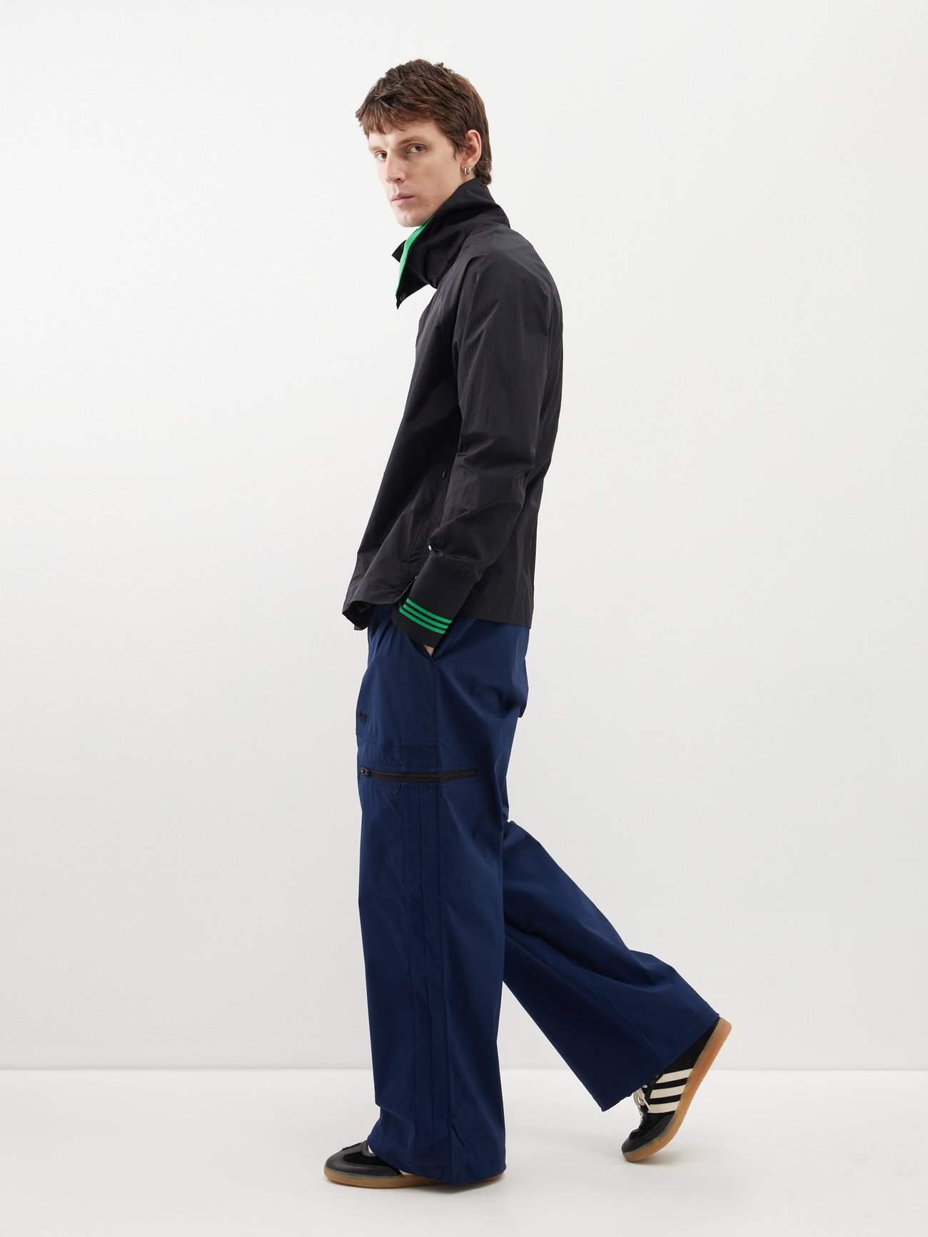 Logo-embroidered recycled-blend cargo trousers