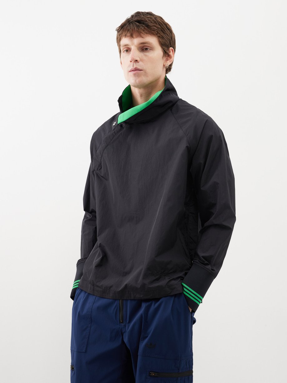 Black High-neck nylon jacket | Wales Bonner | MATCHES UK