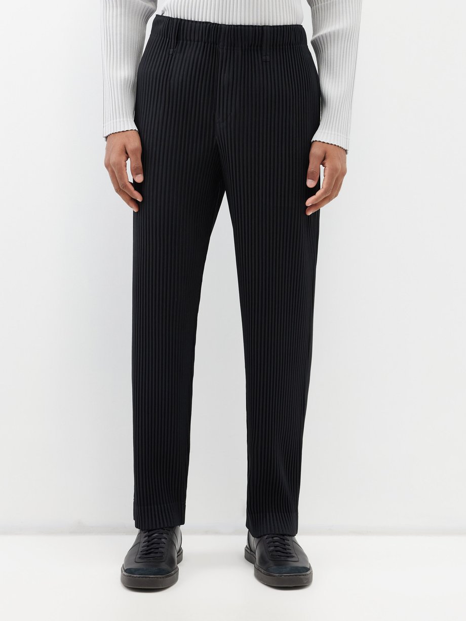 Black Technical-pleated trousers