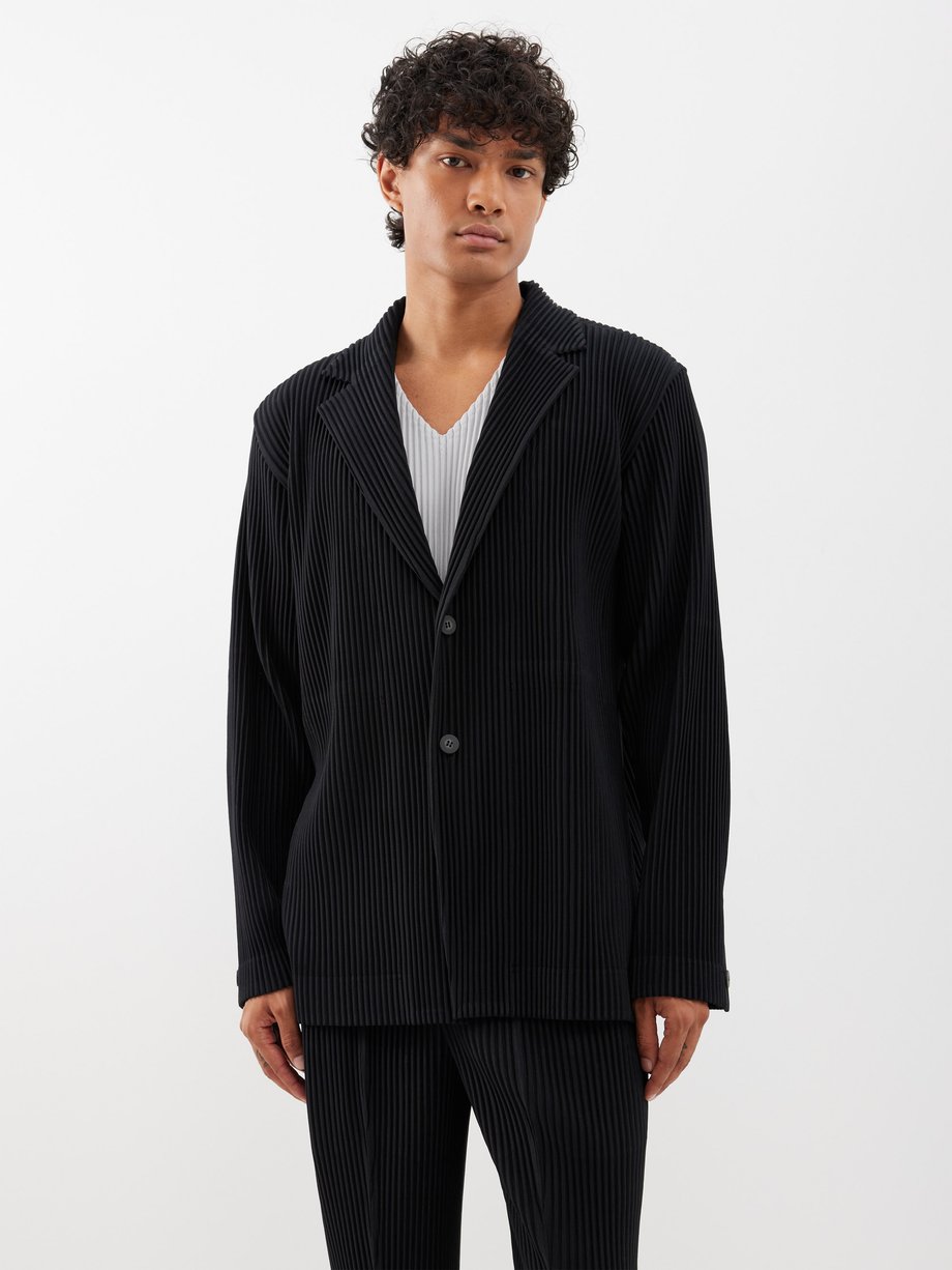 Black Technical-pleated suit jacket | Homme Plissé Issey Miyake ...