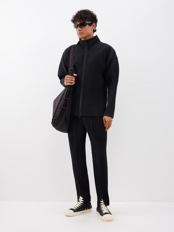 Homme Plissé Issey Miyake High-neck technical-pleated zip-up top