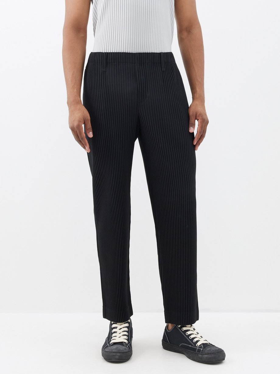 Black Technical-pleated suit trousers | Homme Plissé Issey Miyake