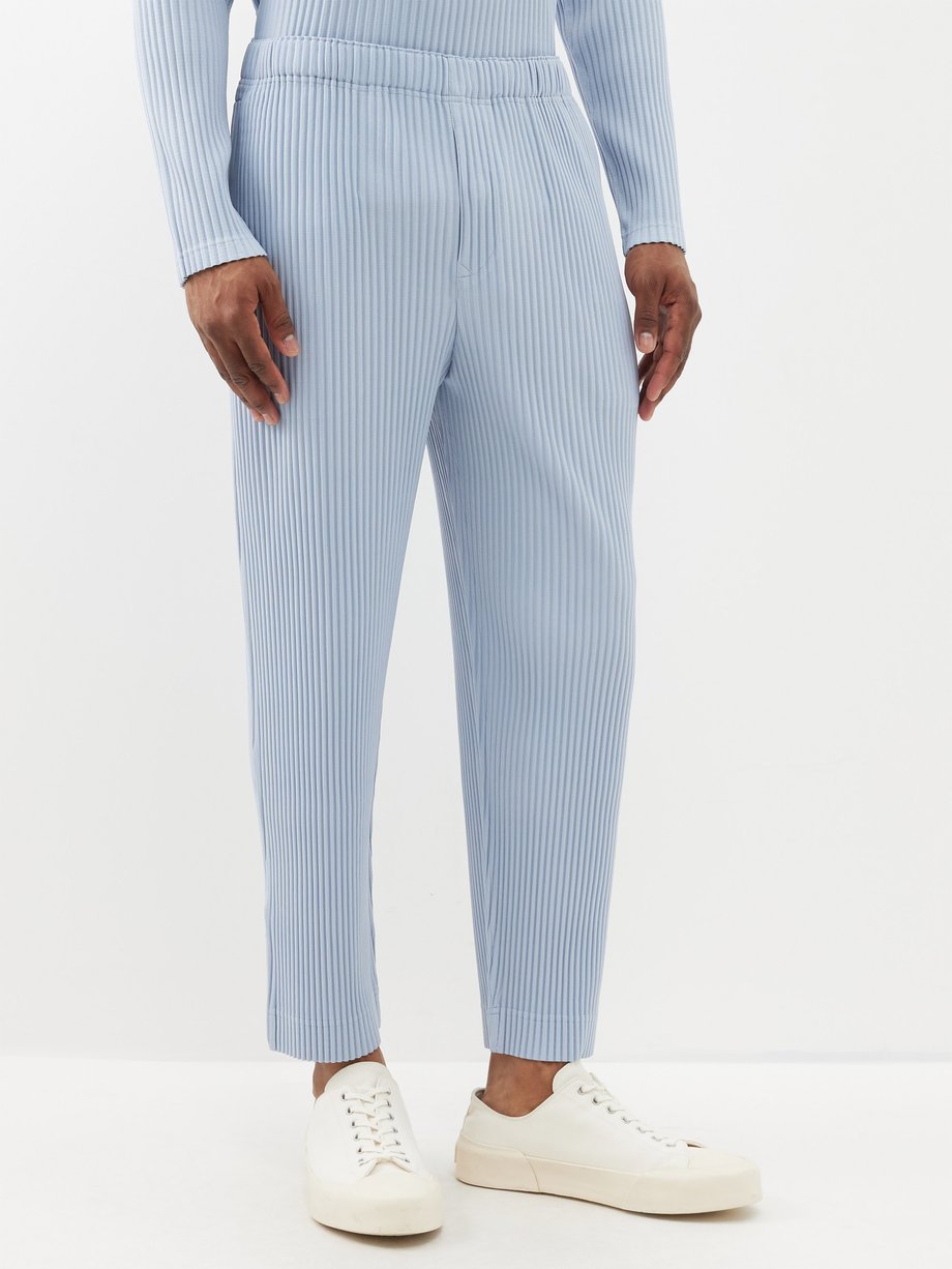 Blue Technical-pleated trousers | Homme Plissé Issey Miyake