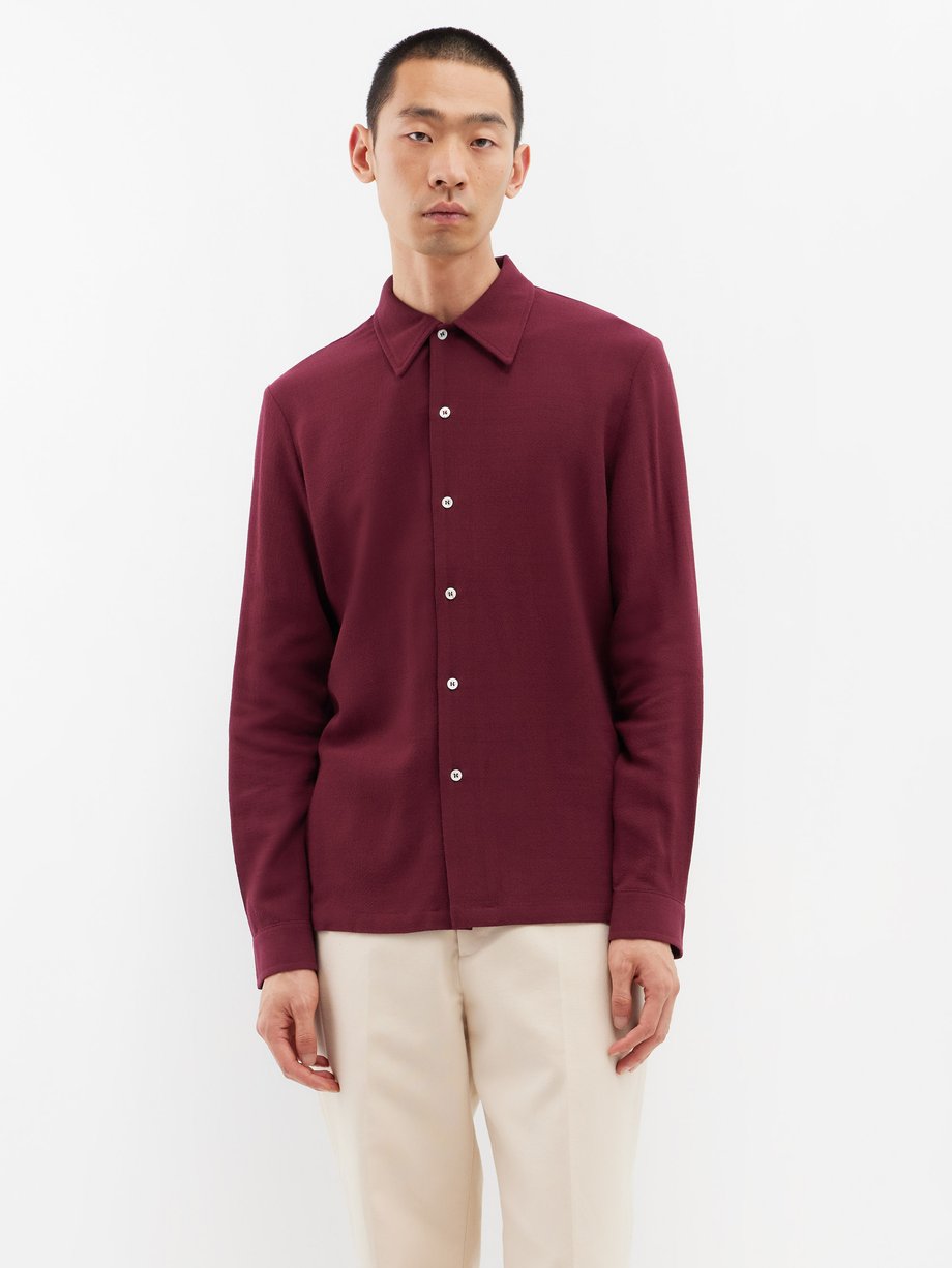 Red Rampoula textured-crepe shirt | Séfr | MATCHESFASHION UK