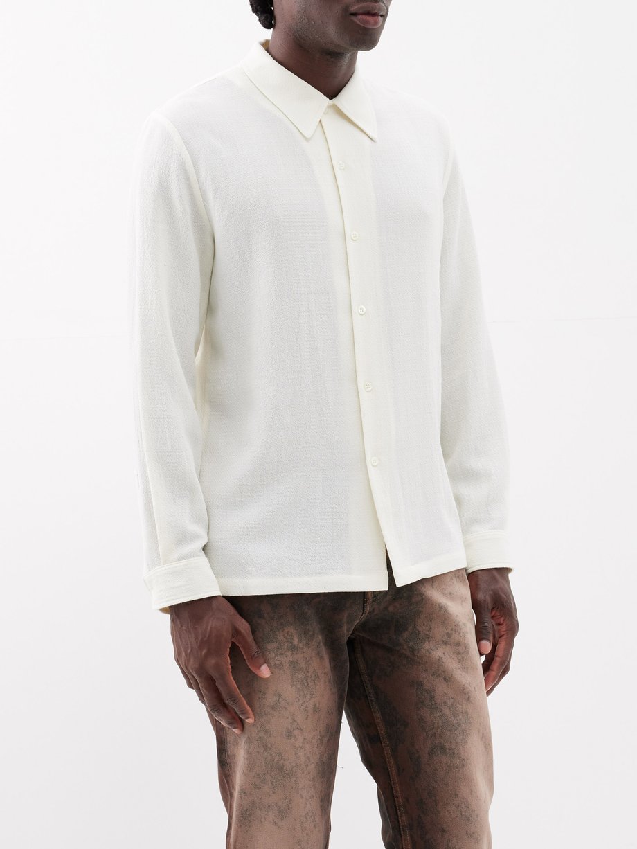 White Rampoua textured-crepe shirt | Séfr | MATCHES UK