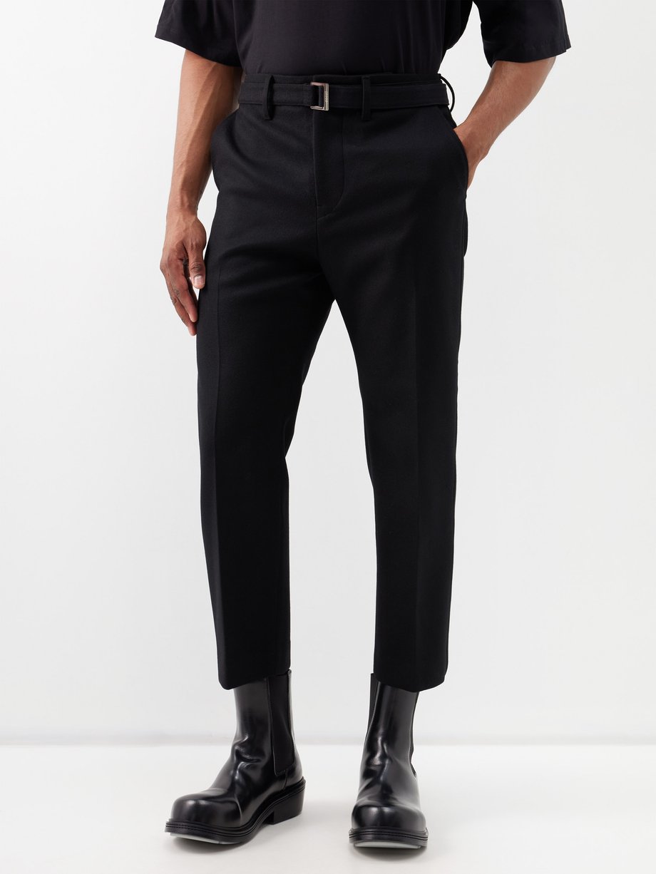 Rope Belted Navy Cropped Trousers  Just 7