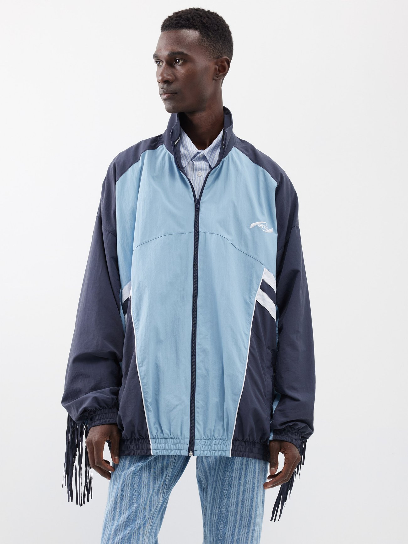 Fringed track jacket video