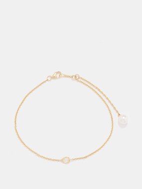 Mizuki Diamond, pearl & 14kt gold bracelet